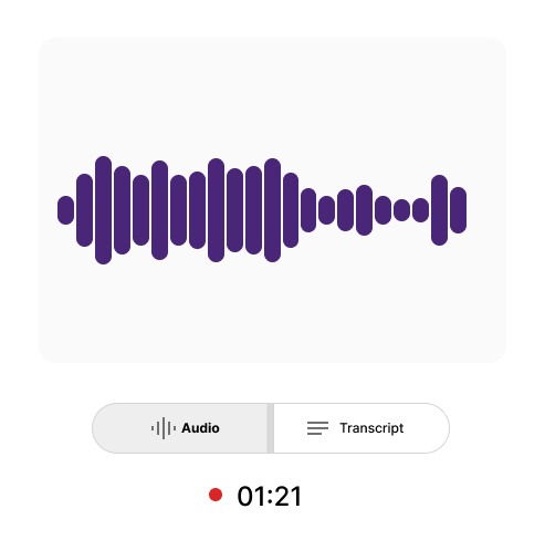 GriffAi interface voor veilige audio-opname en transcriptie